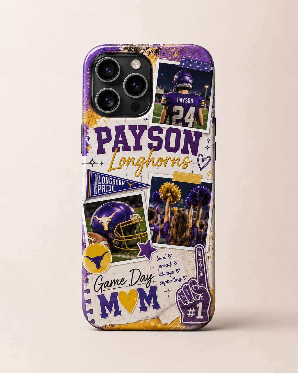 Payson Longhorns | School Spirit CustomCase™ - Non-QR Custom Design - EXAMPLE ONLY