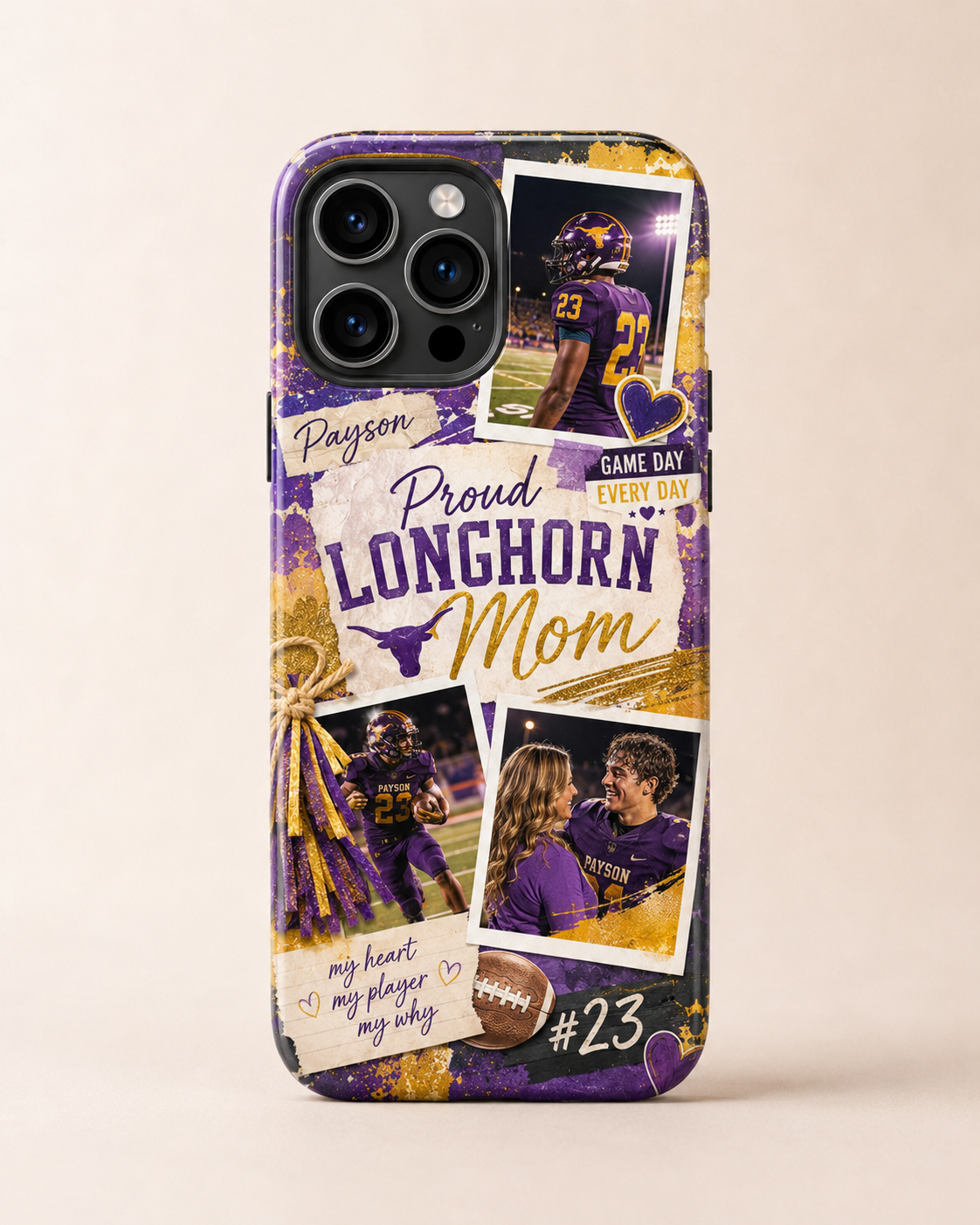 Payson Longhorns | School Spirit CustomCase™ - Non-QR Custom Design - EXAMPLE ONLY
